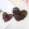 10 pezzi Natural Rattan Ball Heart Stars Accessori per corona fai -da -te Ornamento di Natale Ornamento sospeso Pendenti Fedele Feed Party Forniture