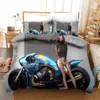 Sexy Girl Motocross Cover Cover Extreme Sports Temat Pedding Set for Boys Teens Man Microfibre 3D Beauty Queen/King Quilt Cover
