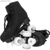 Встроенные роликовые коньки для взрослых кожаные роликовые коньки 2 рядные туфли, скользящие встроенные встроенные Quad 4 колеса тренировочные кроссовки Y240410