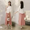 Été Femmes chinois Tai Chi Vêtements Femmes Rétro Retro Casual Yoga Femme Hanfu Jupe de chemisier 2 pièces pour femmes 11812