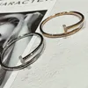 Designer sieraden nagel diamanten armband voor vrouw mannen titanium roestvrij staal goud bruiloft luxe merk armband valentijnsdag cadeau multi -stijl met doos