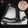 White /Black Boundary Reinforcing Film Sheet Heavy Duty Fiber Mesh Fabric Translucent Rain Cover Patio Tarpaulin Garden Shelter