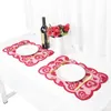 Valentine's Day Table Runner Red Lace Table Runner for Wedding Party Valentines Decorations Home Heart Table Cloth Placemat 1Pcs