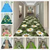 3D Stream Stone Path Corridor Hallway Carpet Long Pastoral Floral Living Room Area Rug Grass Lawn Flower Bedroom Rug Kitchen Mat