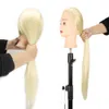 High Temperature Fiber Blonde Hair Mannequin Head Without Tripod Training Head For Braid Hairdressing Manikin Head With Gift 240403