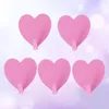 Hooks 5Pcs Heart Shape Seamless Sticky Hook Stainless Steel Wall-mounted Coat Hat For Home Office (Pink)