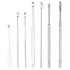 Gloednieuwe 6 -stcs/set oorkorrelgereedschapset oorwax remover roestvrij staal oor pick reiniger oorreiniging lepel care care care tool