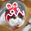 Hundekleidung niedliche Hutkatze Outfits Kostüm mit Tiger Kopfdesign Kleidung für Katzen nur zwei Gurte
