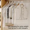 Storage Boxes Clothes Vacuum Bags Seals Clothing Space Saver Hang Transparent Overcoat Organizer For Closet