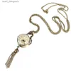 Pocket horloges Nieuwe mode retro ronde bal kwarts fob pocket kwast trui ketting ketting sieraden cadeau y240410