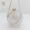Sacchetti da sera donna mini portafoglio di lusso lucido lucido a sfera rotonda frizione bling borsetto diamantato per acrilico
