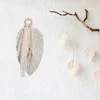 Macrame Leaf Wall Hanging Boho Decoración del hogar Tapiz de pared con pesas Cababil de boda Mandala Cababina mexicana Decoración del hogar mexicano