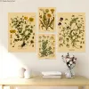 Botaniska örter växter blommor retro affisch vild växtstudie kraft papper diy vintage hemrum dekor estetisk konst väggmålning