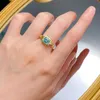 Band Rings PANSYSEN 100% 925 sterling silver 7MM See blue high carbon diamond ring 18K gold-plated anniversary party exquisite jewelry wholesale J240410