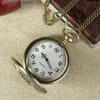 Pocket Watches ny stil retro steampunk ihålig blommakvarts fickhalsband hänge kedja klocka födelsedagspresent y240410