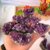 Runyangshi 1pc Hochwertige Uruguay Amethyst Rohstein Natural Amethyst Cluster Dunkelviolette Quarzergiedekoration