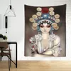 Personnages d'opéra chinois mur suspendu tapisserie mystère rétro art hippie tapiz esthétique salle décor