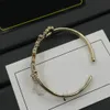 Pulsera de marca de diseñador abertura de brazalete ajustable brazalete de lujo pulseras de plata de oro joyas para mujeres accesorios para bodas de boda regalo