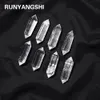 Runyangshi Natural Crystal Double Endpoint Column Clear Quartz Point Healing Hexagonal Wand Treatment Stone