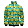 Vestes pour hommes Lemon Peach Banana 3D Veste imprimée Men de la mode Fashion Street surdimension