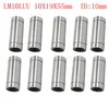 10pcs lm10luu 10x19x55mm id = 10 mm 길이 유형 10*19*55 mm 선형 볼 베어링 안내 광학 축