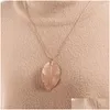 Pendant Necklaces Fashion Ladies Sweater Necklace Simple Leaf Classic Rose Golden Women Clavicle Chain Jewelry Drop Delivery Pendants Dhq9S