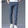 Men's Pants Simplicity Fashion Solid Color Pockets For Men Business Office Casual All-match Elastic Waist Trousers Summer Male Clothes