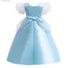 Flickans klänningar Flower Princess Dress for Girls Summer Short Sleeve Princess Party Tutu Christman Come Children Children 3-12 Year Casual Clothes L47