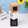 10Pcs Multi size Square kraft Window Box Packing Gift Boxes with pvc window for Candy/Cake/Soap/Cookie/Cupcake Display Box