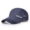 Ball Caps Men's Fashion Baseball Cap ajusté Sport extérieur Running Snapback Os Summer Sun Sun Sun Sweetable Fin Mesh Fast Séchage