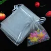 Nova chegada 100pcs 5*7cm Multi Colors Pacote de jóias Bolsa de gaze transparente Casamento Korah Sacos de presente de casamento Bolsa de organza