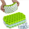 Silicone Honeycombable Mothable 37 Ice Ice, avec moule à glaçons de silicone à couvercle amovible, sans BPA