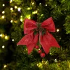 Large Bows New Year Party Wedding Decor Christmas Tree Big Gold Sparkling Glitter Bowknot Hanging Decorative