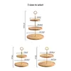 Japanese Bamboo Fruit Plates Set Snack Dishes Cake Stand Bread Dessert Plate Candy Dish Pastry Tray Wood Tableware Decoration