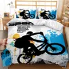 Set di biancheria da letto motociclistica 3D set di copripiumini Queen Size Set Extreme Sports Design per bambini Copertina trapunta per bambini