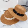 Gouden Buckle Straw Hat For Woman Designer Beach Hoeden Zomergras Braid Luxe heren Flat gemonteerde emmer Bob Vacation Sunhats Casquette LPWBBB