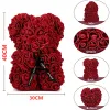 40 cm Rose Teddy Bear Flower sztuczny ręcznie robiony wieczny nosiciel róży walentynkowy rocznica chrztu ślubnego ślub matki da