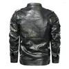 Vestes masculines Bomber Pu en cuir en cuir plus taille 5xl couler la mode de mode double poche à fermeture éclair brodé