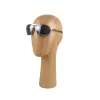 Wood Grain Mannequin Dummy Head Model voor pruikenhoed display houderstandaard