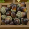 50pcs 3cm pas cher mini-châtaignier artificiel fleur fausse mousse fruits baies fleurs pour le mariage décoration d'arbre de Noël