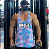 Mens tanktops zomer mouwloos shirt camouflage vest gym fitness kleding mannelijke bodybuilding tanktops slanke fit workout kleding 240328