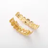 Blue Star Gold Plated Iced Out Cz Boca de dentes Grillz Caps Superior de grade inferior Men Women Vampire Grills Rock Punk Rapper Accessories for Men Hiphop Jewelry