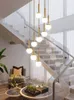 XCLuuHYModern LED Glass Ball Chandelier Lighting For Home Dining Room Indoor Hotel Lobby Decor Stairs Brass Hanging Lamp Lustres