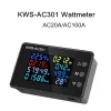 WATTMETER KWS-AC301 METRO DE ENERGIA VOLTMETER AC 50-300V TENSÃO 50-60HZ Analisadores de energia LED CA Electricity medidor 0-20/100A Detector