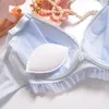 Полноразмерная японская сладкая свежая свежая глубокая v Тонкая чашка с полой цветочной вышивкой набор с большим размером A-E Cup