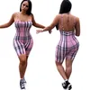 Plus Size S-3XL Sleeveless Vest Jumpsuit Suspenders Casual 5 Colors Jumpsuit With Plaid Print Suspension Strap