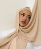 Scarves Instant Hijab Muslim Women Heavy Chiffon Shawl With Elastic Jersey Inner Cap Headwrap