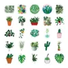 10/20 / 50pcs Asthésiques Green Plantes autocollants Ins Style Decorative Varive Tablet ordinateur portable Sticker pour enfants Girls Girls Toy Gift