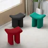 Soft Flannel Stool Nordic Living Room Chair Indoor Cosmetic Stool Household Dining Chair Leisure Seat Home Living Room Furniture