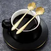 812pcs roestvrijstalen kers rozenbloem goud schep koffielepel geschenken keuken dessert thee -accessoires tabelgerei decoratie 240410